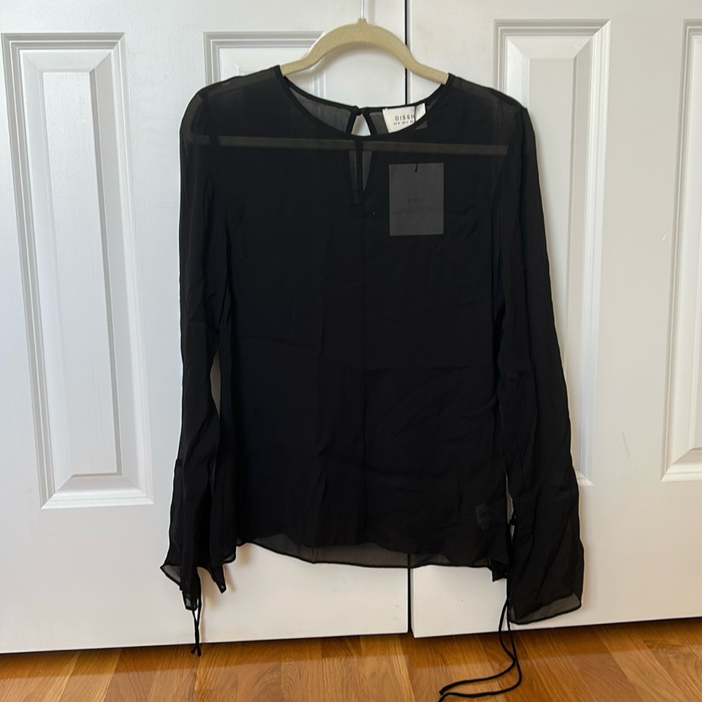 Dissh MARI BLACK SHEER LONG SLEEVE - NWT